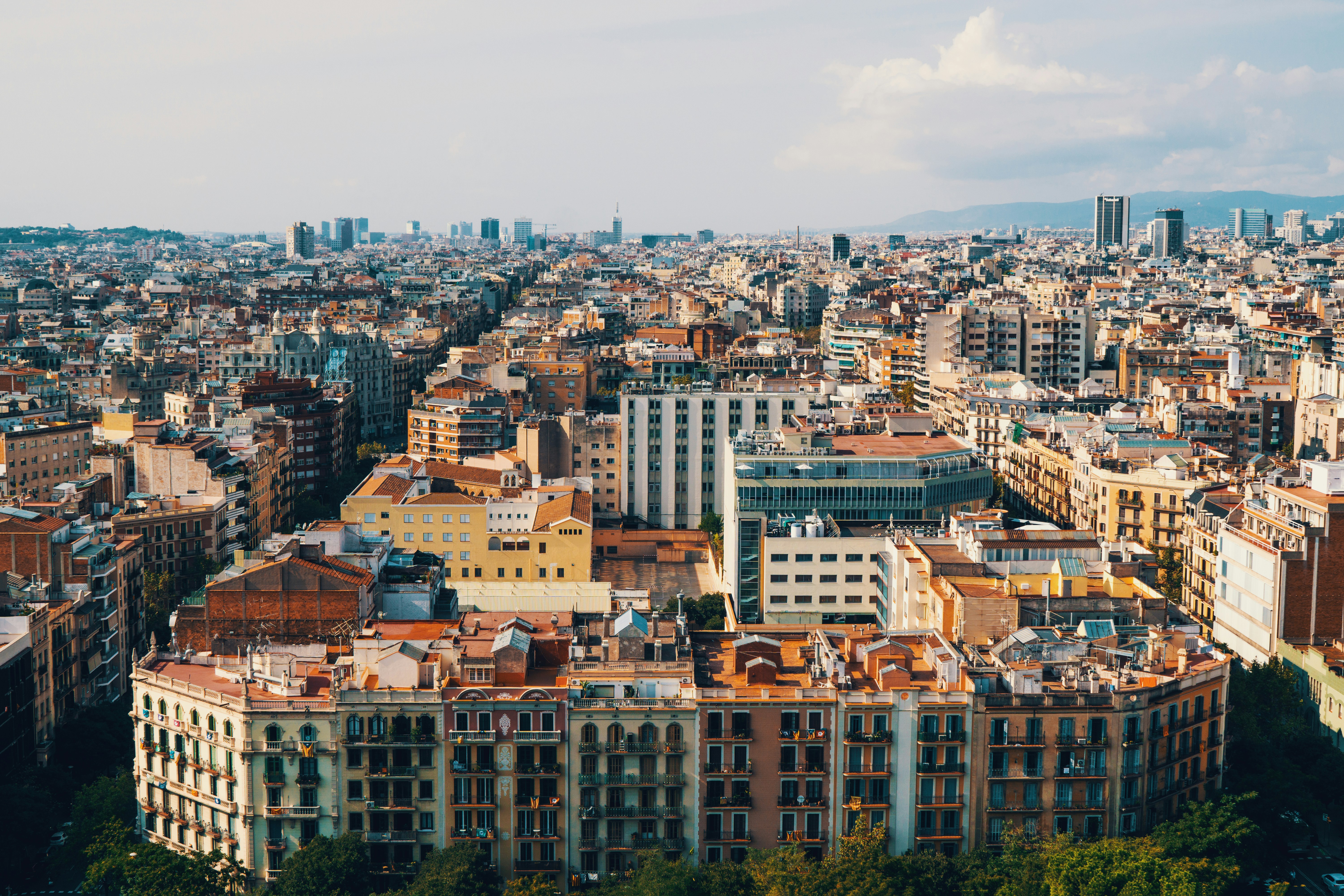 aerial photography of the Barcelona roofs